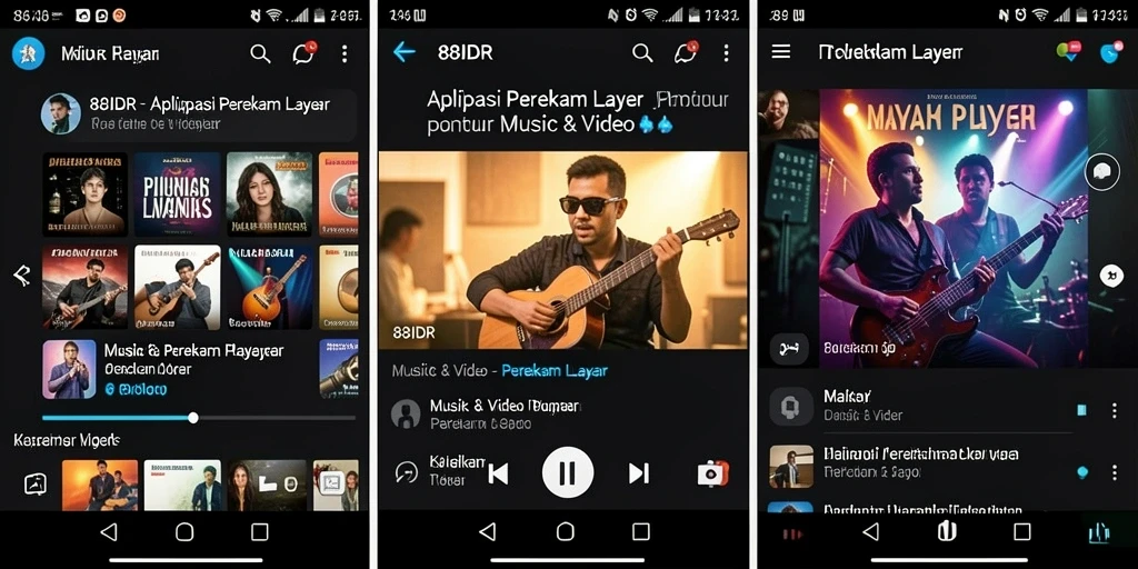 Antarmuka aplikasi 88IDR saat merekam layar dengan fitur perekaman yang lengkap.
