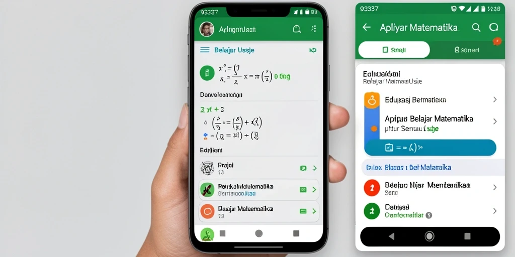 Tampilan antarmuka aplikasi Belajar Matematika yang interaktif dan menarik.
