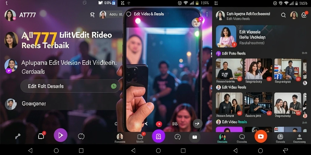 Antarmuka AT777 menampilkan fitur Edit Video Reels yang mudah digunakan.