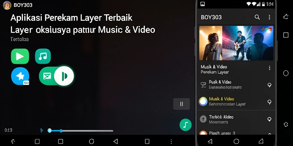Screenshot antarmuka BOY303 dengan fitur Perekam Layar yang jelas.