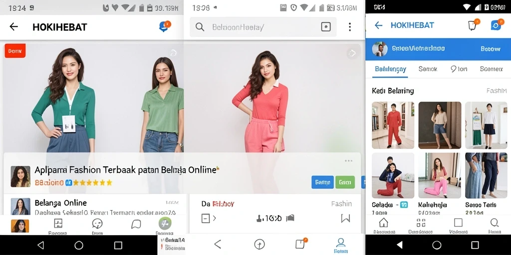Antarmuka aplikasi HOKIHEBAT yang intuitif untuk belanja fashion.