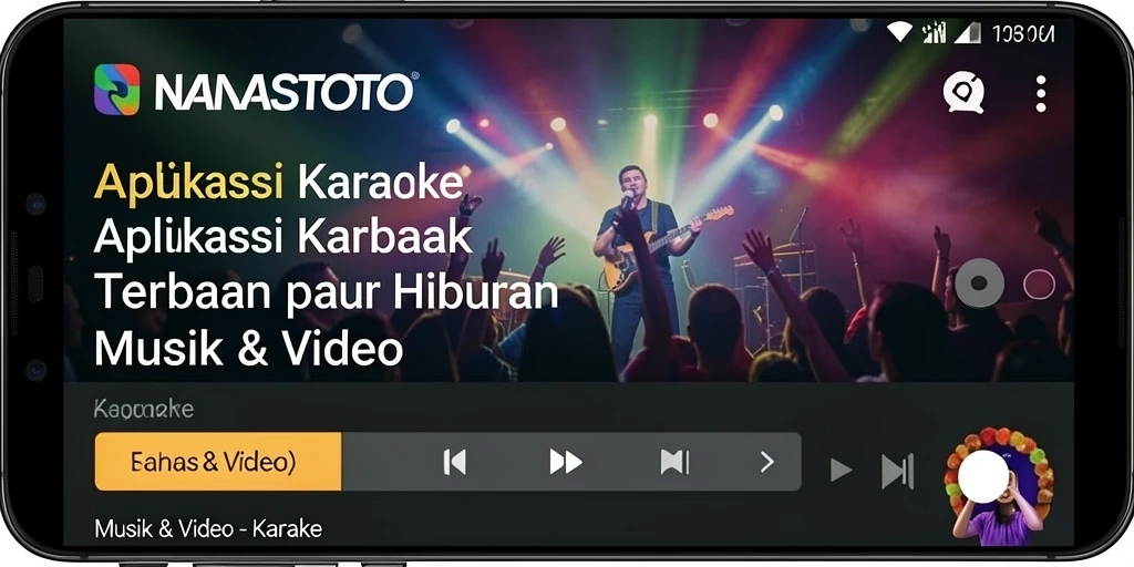 Tampilan antarmuka aplikasi Karaoke NANASTOTO yang user-friendly.